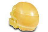 Banded Creamsicle Orange Calcite Skull #378612-3
